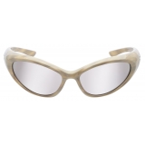 Balenciaga - Occhiali da Sole Sporty B Round AF - Bianco - Occhiali da Sole - Balenciaga Eyewear