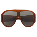 Bottega Veneta - Scudo Shield Sunglasses - Brown Grey - Sunglasses - Bottega Veneta Eyewear