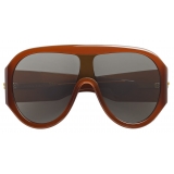 Bottega Veneta - Scudo Shield Sunglasses - Brown Grey - Sunglasses - Bottega Veneta Eyewear