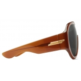 Bottega Veneta - Scudo Shield Sunglasses - Brown Grey - Sunglasses - Bottega Veneta Eyewear