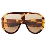 Bottega Veneta - Occhiali da Sole a Mascherina Scudo - Havana Marrone - Occhiali da Sole - Bottega Veneta Eyewear