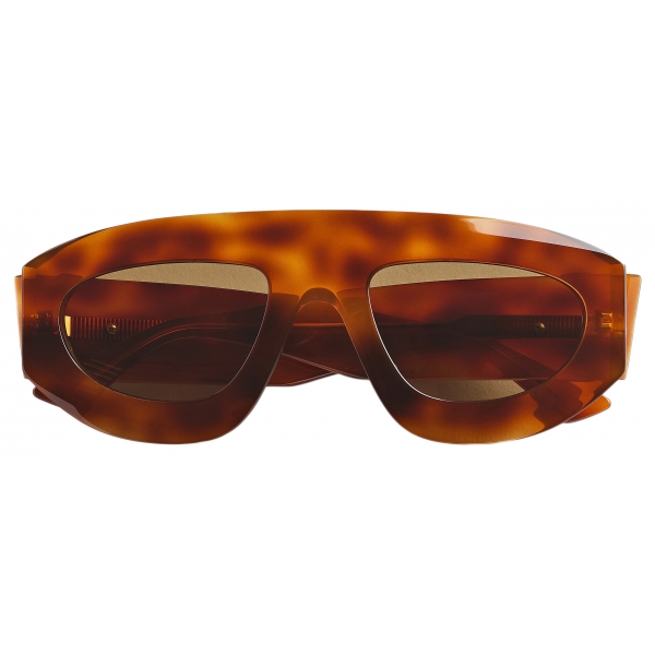 Bottega Veneta - Ultrathin Shield Sunglasses - Havana Brown - Sunglasses - Bottega Veneta Eyewear