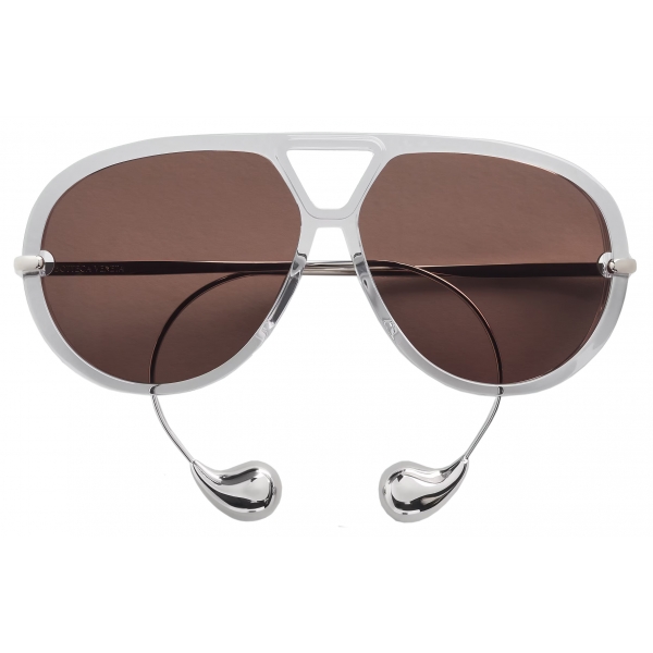 Bottega Veneta - Occhiali da Sole Aviator Drop - Grigio Marrone - Occhiali da Sole - Bottega Veneta Eyewear