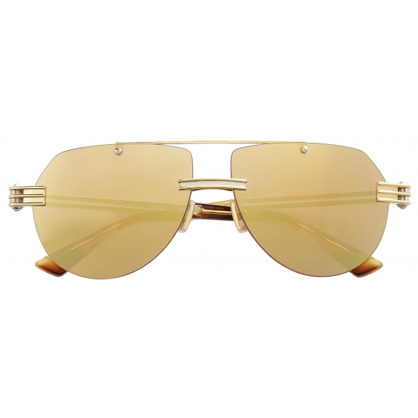 Bottega Veneta - Bolt Aviator Sunglasses - Silver Brown - Sunglasses - Bottega Veneta Eyewear