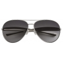 Bottega Veneta - Sardine Aviator Sunglasses - Silver Grey - Sunglasses - Bottega Veneta Eyewear