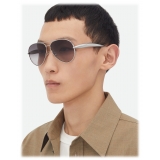 Bottega Veneta - Sardine Aviator Sunglasses - Silver Grey - Sunglasses - Bottega Veneta Eyewear