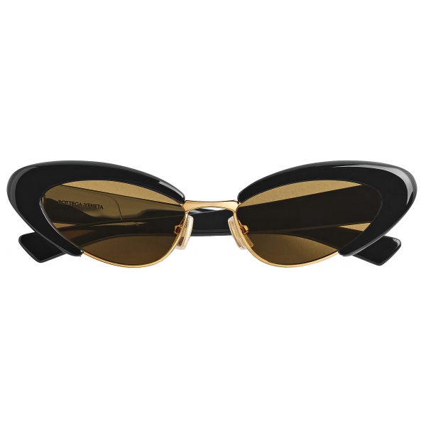 Bottega Veneta - Angle Cat Eye Sunglasses - Black Yellow - Sunglasses - Bottega Veneta Eyewear