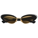 Bottega Veneta - Angle Cat Eye Sunglasses - Black Yellow - Sunglasses - Bottega Veneta Eyewear