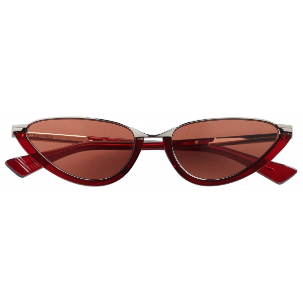 Bottega Veneta - Occhiali da Sole Cat-Eye Classic - Rosso Marrone - Occhiali da Sole - Bottega Veneta Eyewear