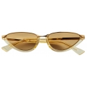 Bottega Veneta - Occhiali da Sole Cat-Eye Classic - Giallo Marrone - Occhiali da Sole - Bottega Veneta Eyewear