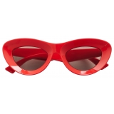 Bottega Veneta - Sharp Cat Eye Sunglasses - Red Grey - Sunglasses - Bottega Veneta Eyewear