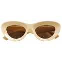 Bottega Veneta - Sharp Cat Eye Sunglasses - Yellow Brown - Sunglasses - Bottega Veneta Eyewear