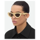 Bottega Veneta - Sharp Cat Eye Sunglasses - Yellow Brown - Sunglasses - Bottega Veneta Eyewear