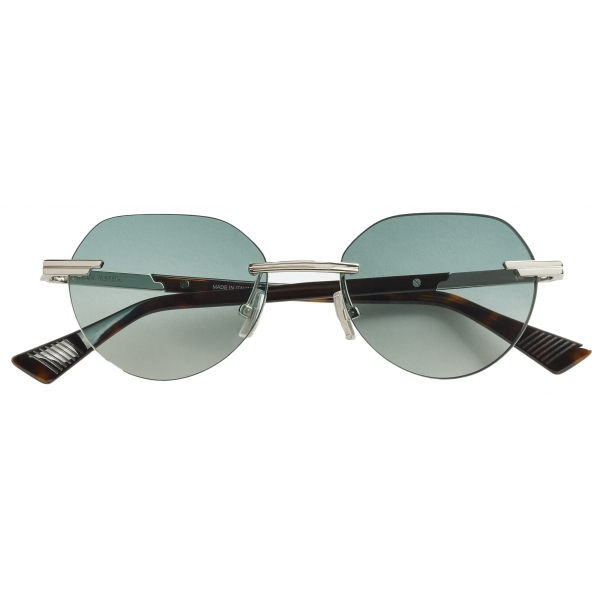 Bottega Veneta - Occhiali da Sole Glaze - Argento Verde - Occhiali da Sole - Bottega Veneta Eyewear