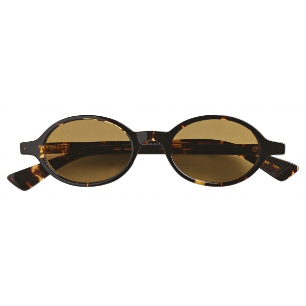 Bottega Veneta - Classic Oval Sunglasses - Havana Yellow - Sunglasses - Bottega Veneta Eyewear