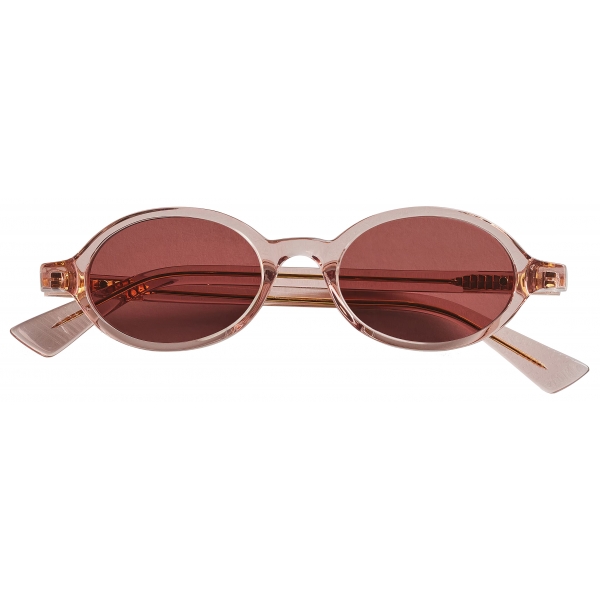 Bottega Veneta - Classic Oval Sunglasses - Red/Brown - Sunglasses - Bottega Veneta Eyewear