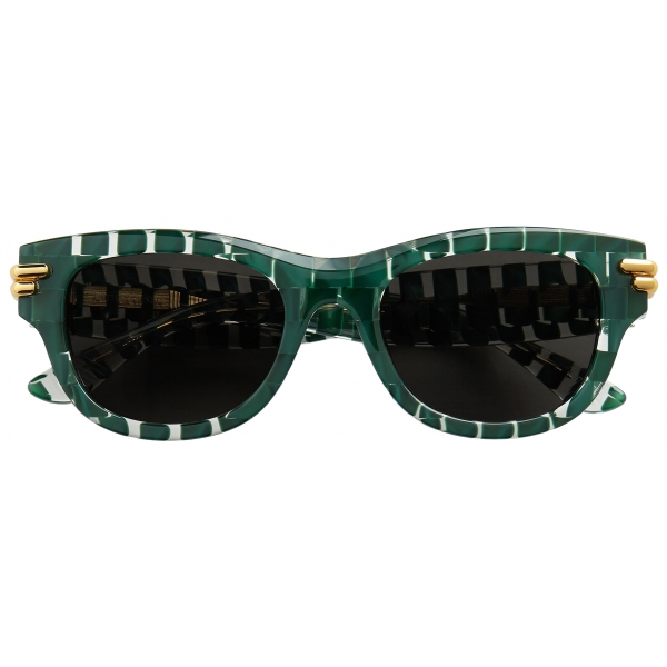 Bottega Veneta - Occhiali da Sole Quadrati Mitre - Verde - Occhiali da Sole - Bottega Veneta Eyewear