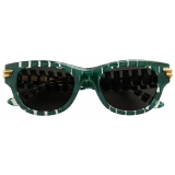 Bottega Veneta - Occhiali da Sole Quadrati Mitre - Verde - Occhiali da Sole - Bottega Veneta Eyewear