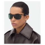 Bottega Veneta - Speed Rectangular Sunglasses - Havana Green - Sunglasses - Bottega Veneta Eyewear