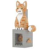 Jekca - Orange Tabby Cat - Automata - Lego - Sculpture - Construction - 4D - Brick Animals - Toys