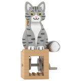 Jekca - Grey Tabby Cat - Automata - Lego - Sculpture - Construction - 4D - Brick Animals - Toys