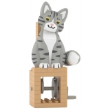 Jekca - Grey Tabby Cat - Automata - Lego - Sculpture - Construction - 4D - Brick Animals - Toys