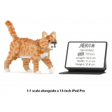 Jekca - Orange Tabby Cat Mini 01 - Big - Lego - Sculpture - Construction - 4D - Brick Animals - Toys