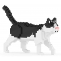 Jekca - Black and White Cat Mini 01 - Lego - Sculpture - Construction - 4D - Brick Animals - Toys