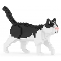 Jekca - Black and White Cat Mini 01 - Big - Lego - Sculpture - Construction - 4D - Brick Animals - Toys