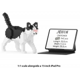 Jekca - Black and White Cat Mini 01 - Big - Lego - Sculpture - Construction - 4D - Brick Animals - Toys