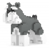 Jekca - Schnauzer Mini 01 - Big - Lego - Sculpture - Construction - 4D - Brick Animals - Toys