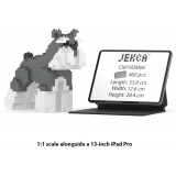 Jekca - Schnauzer Mini 01 - Big - Lego - Scultura - Costruzione - 4D - Animali di Mattoncini - Toys