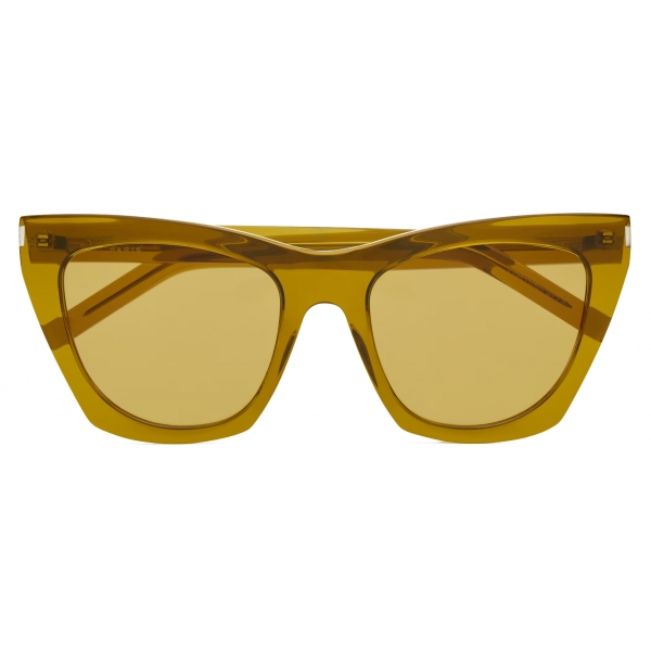 Yves Saint Laurent - Occhiali da Sole SL 214 Kate - Oliva Trasparente e Marrone - Saint Laurent Eyewear