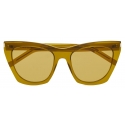 Yves Saint Laurent - Occhiali da Sole SL 214 Kate - Oliva Trasparente e Marrone - Saint Laurent Eyewear