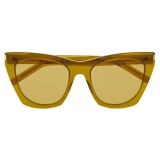 Yves Saint Laurent - Occhiali da Sole SL 214 Kate - Oliva Trasparente e Marrone - Saint Laurent Eyewear