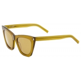 Yves Saint Laurent - Occhiali da Sole SL 214 Kate - Oliva Trasparente e Marrone - Saint Laurent Eyewear