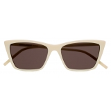 Yves Saint Laurent - SL 737 Mica Thin - Ivory and Black - Sunglasses - Saint Laurent Eyewear