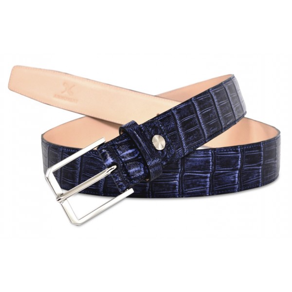 Ammoment - Belt - Nile Crocodile in Antique Navy - Leather High Quality ...