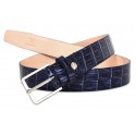 Ammoment - Belt - Nile Crocodile in Antique Navy - Leather High Quality Luxury Belt