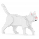 Jekca - White Cat Mini 01 - Lego - Sculpture - Construction - 4D - Brick Animals - Toys