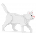 Jekca - White Cat Mini 01 - Big - Lego - Scultura - Costruzione - 4D - Animali di Mattoncini - Toys