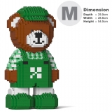 Jekca - JEKCA Bear (Irish) 01 - Big - Lego - Sculpture - Construction - 4D - Brick Animals - Toys