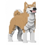 Jekca - Akita Inu 01-M02 - Big - Lego - Sculpture - Construction - 4D - Brick Animals - Toys