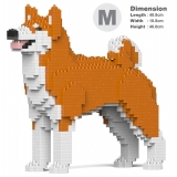 Jekca - Akita Inu 01-M01 - Big - Lego - Sculpture - Construction - 4D - Brick Animals - Toys