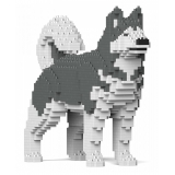 Jekca - Alaskan Malamute 01-M03 - Big - Lego - Sculpture - Construction - 4D - Brick Animals - Toys