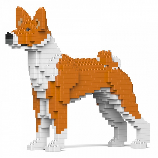 Jekca - Basenji 01-M01 - Big - Lego - Sculpture - Construction - 4D - Brick Animals - Toys