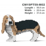 Jekca - Basset Hound 01-M02 - Big - Lego - Sculpture - Construction - 4D - Brick Animals - Toys