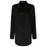 Tom Ford - Camicia in Seta Nera con Colletto a Punta - Tom Ford Exclusive Luxury Collection