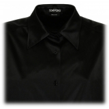 Tom Ford - Camicia in Seta Nera con Colletto a Punta - Tom Ford Exclusive Luxury Collection