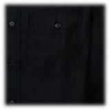 Tom Ford - Fluid Twill Black Military Fit Shirt - Tom Ford Exclusive Luxury Collection